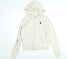 Jack & Jones Men Beige Full Zip Hoodie M Regular Fit