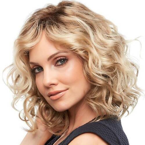 Ladies short curly blonde hair - ladies,