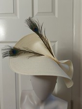 ivory large straw fascinator
