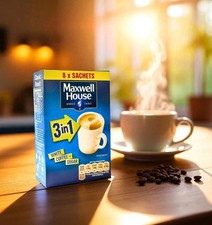 Maxwell House Instant 3 in 1 Sugar Coffee 8 Sachets 11g  1 box 