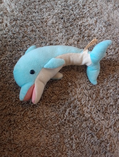 Light blue soft plush - blue, dolphin