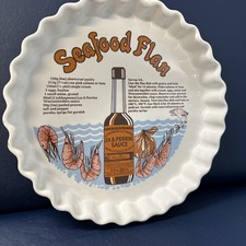 Vintage Ulster Ceramics Flan Dish Worcestershire Sauce Seafood Flan Recipe Dish
