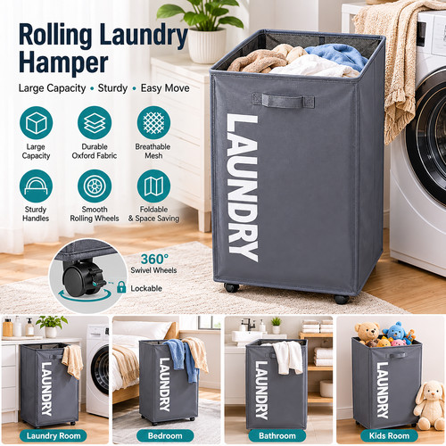 Laundry washing basket - basket, on