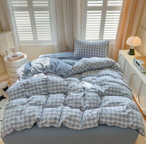 Single gingham duvet cover - gingham,