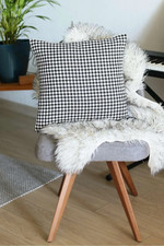 Pillow Cushion Cover 45cm x 44cm Houndstooth Black/White - NEW