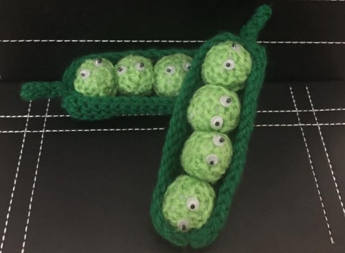 Hand knitted peas - hand,