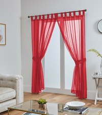 Voile Curtain PAIR Plain Tab