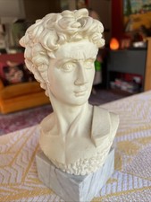 Vintage Roman Bust On Solid Marble.