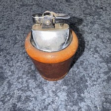 Ronson Vintage Old cigarette lighter table Wood Leather Venetian Decora