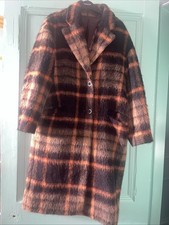 Cos Women’s Wool Checked Coat - Long Car Coat - 36 Small