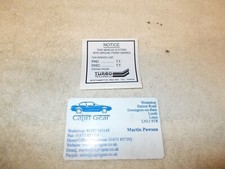 Ford Capri. Turbo Technics info decal.