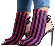 ZARA BLACK PINK SHOES STRIPE