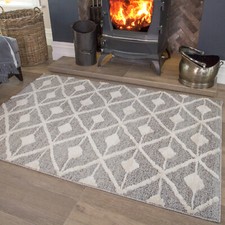 Grey Trellis Rugs for Living