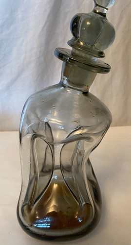 Wonky smokey glass decanter - smokey,