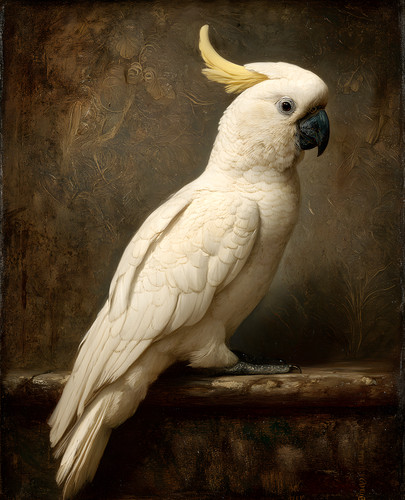 White cockatoo perched - white,