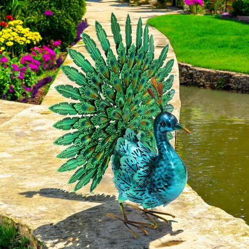 Large metal peacock garden - peacock,