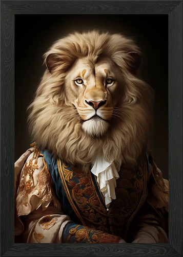 Renaissance lion robe framed - robe,