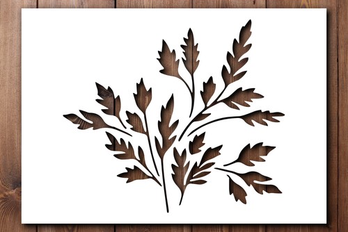 Herb bush stencil size - stencil, a3