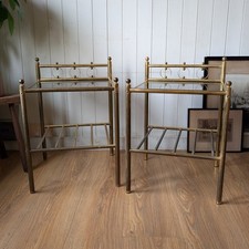 Pair Of Mid Century Brass Side Tables