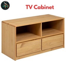 Modern TV Cabinet Storage Stand Media Unit Oak Solid Wood Pine vidaXL