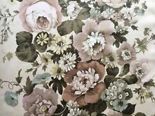 Pretty vintage cotton sateen Sanderson floral fabric 'Rosehill' - by the M