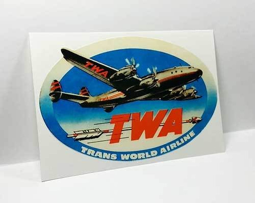 Twa vintage style travel decal - twa,