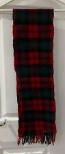 Doc Dr Martens 8x56 inch red green black tartan knit scarf 100% lambswool fringe