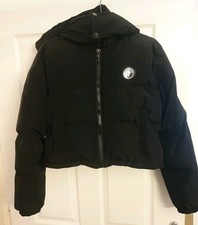 Trapstar Irongate Detachable Hooded Puffer Jacket Woman's Size Large Black