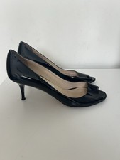 JIMMY CHOO Black Patent Lether Peep Toe Pumps Heels Shoes Size Uk 5  EU 38