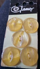 Vintage Yellow Fisheye Buttons