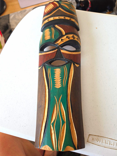 Hand carved painted wood - painted,
