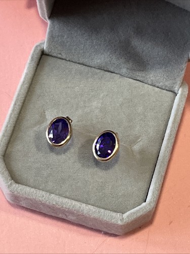 9ct gold amethyst stud - 9ct,