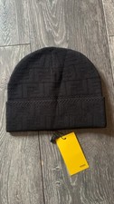 Fendi Black FF Monogram Beanie