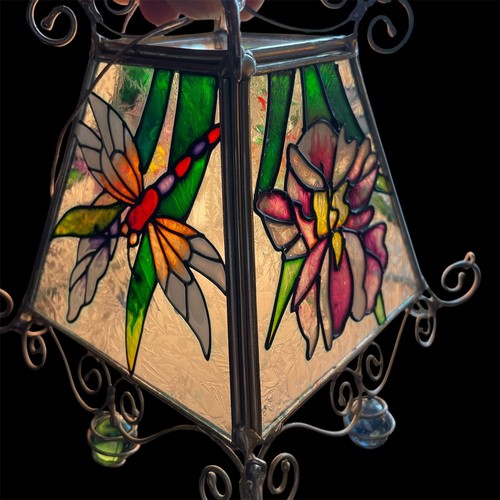 Vtg stained painted glass - vtg,