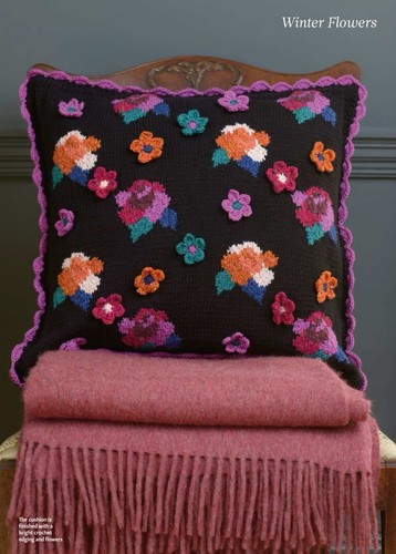 Winter flowers cushion - flowers,