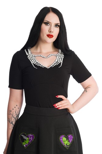 Womens black gothic - black, rockabilly