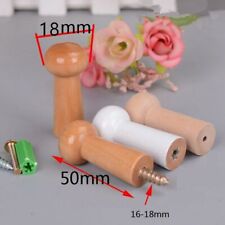 10X WOODEN Coat Jacket Towel Mug Shaker peg Wood HOOK with Screw/Wall Plug Set