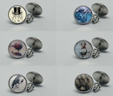 VICTORIAN STEAM PUNK STEEL STUD EARRINGS JEWELLERY EAR RING VARIOUS STEAMPUNK 