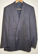 1980s DESCH Mens 40R Cambridge Blazer Wool Striped West Germany Jacket Vintage