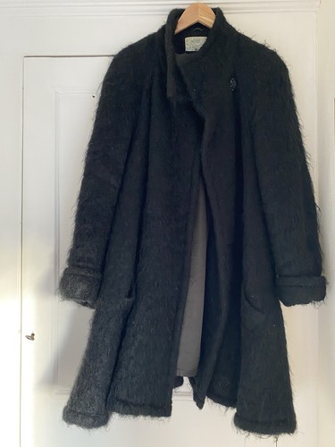 Vintage black mohair coat - vintage,