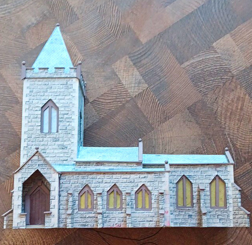 Painted miniature church - painted,