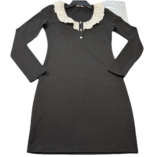 Black knit lolita short maid - short,