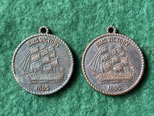 Lord Nelson HMS Victory 1970s Tudor Crisps Souvenir Medals, Sold Separately.
