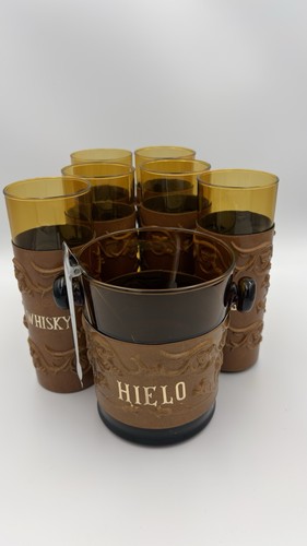 Vintage amber whisky glass - whisky,