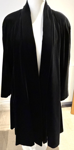 Black velvet evening coat - black,