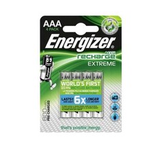 ENERGIZER EXTREME AAA RECHARGEABLE BATTERIES 800mAh 4 BATTERIES NiMH PRE CHARGED