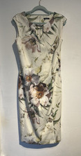 Roman Dress Size 10 Cream Keyhole Pastel Floral Print Occasion Party