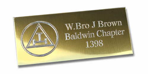 Engraved gold masonic plaque - engraved,