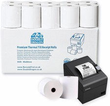 Pack of 20, 80 x 80mm Thermal Paper Till Receipt Roll for EPOS Printer, Terminal