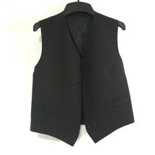Mens Plain BLACK 45% Wool Vest Suit Waistcoat 40 R NEW no tags Smart Party BNWOT